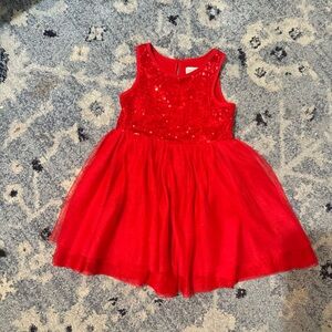 Cat & Jack Red Sequin Tulle Dress